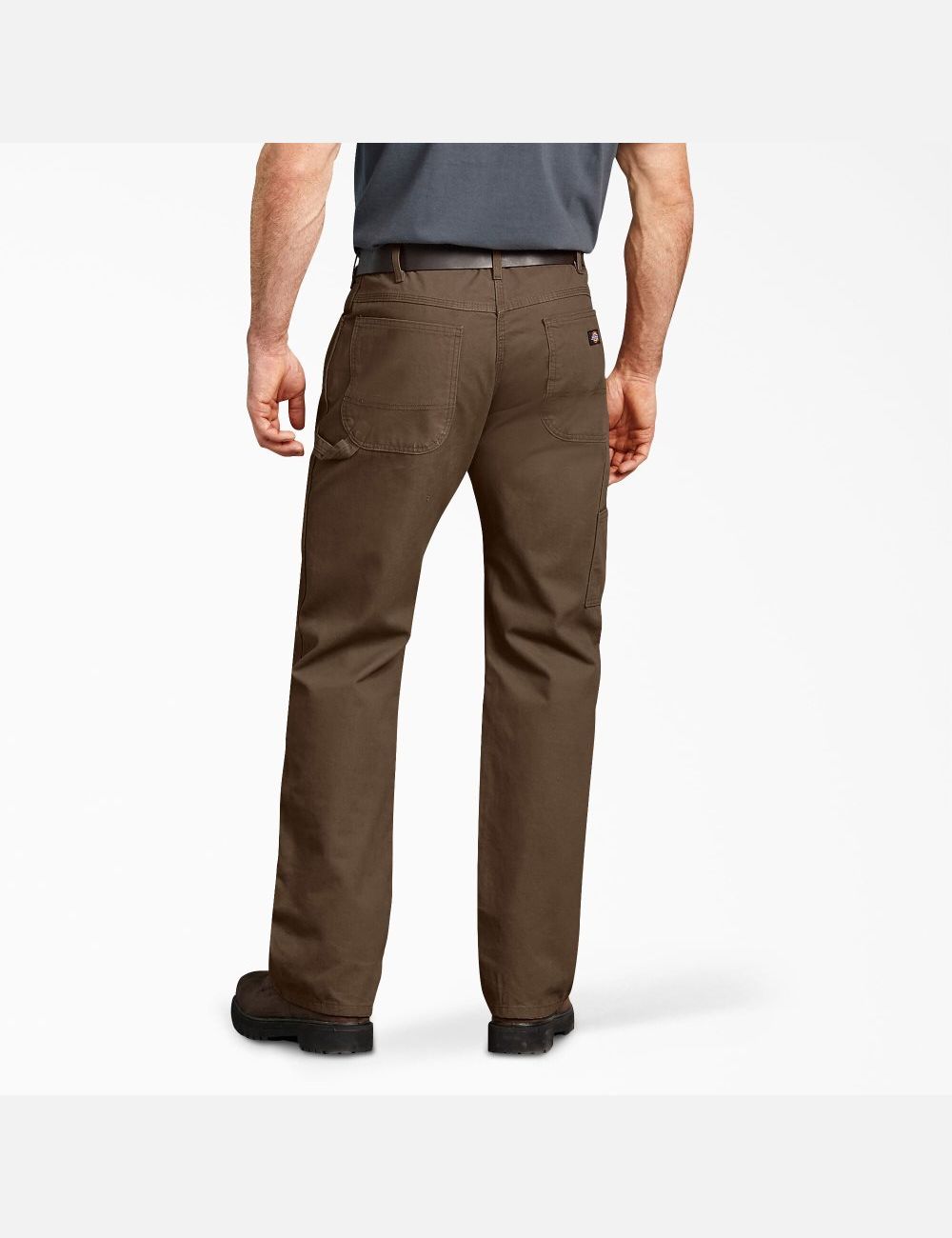 Rinsed Timber Brown Dickies Relaxed Straight Leg Duck Carpenter Pants | 856GECMSO