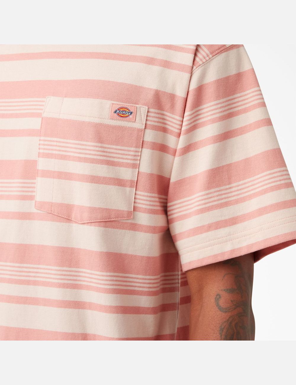 Rosette Stripe Dickies Relaxed Fit Striped Pocket T-Shirts | 098HBPVTN