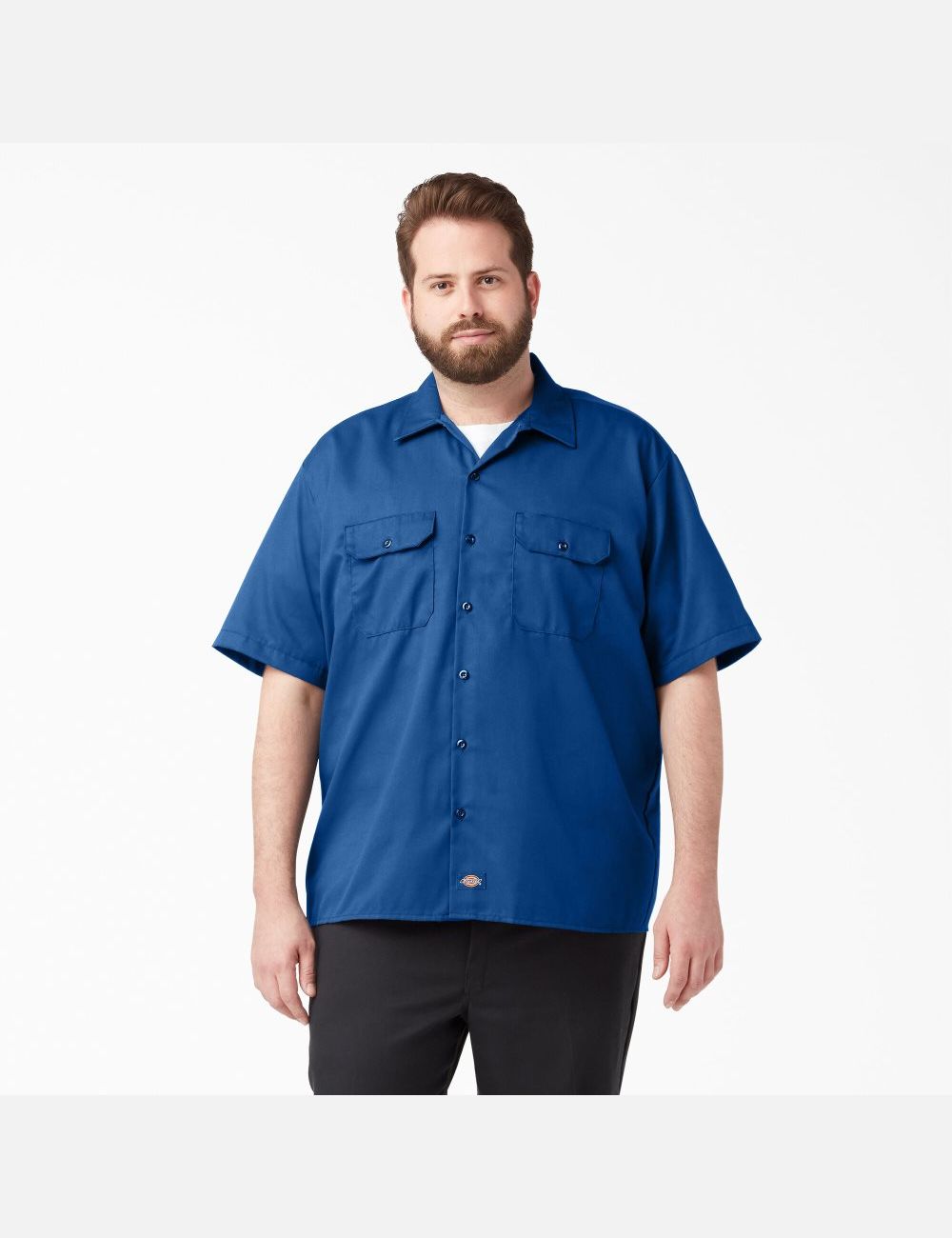 Royal Blue Dickies Short Sleeve Shirts | 648RYXBDH