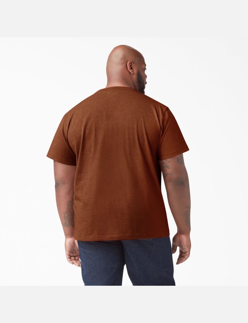 Rustic Red Heather Dickies Short Sleeve Heavyweight Heathered Shirts | 124CAMBTZ