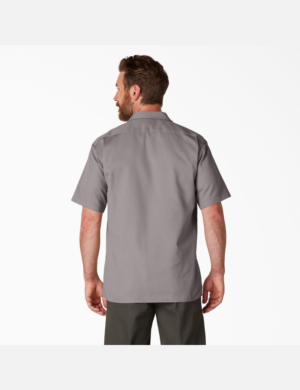 Silver Dickies Short Sleeve Shirts | 023SPBUGH