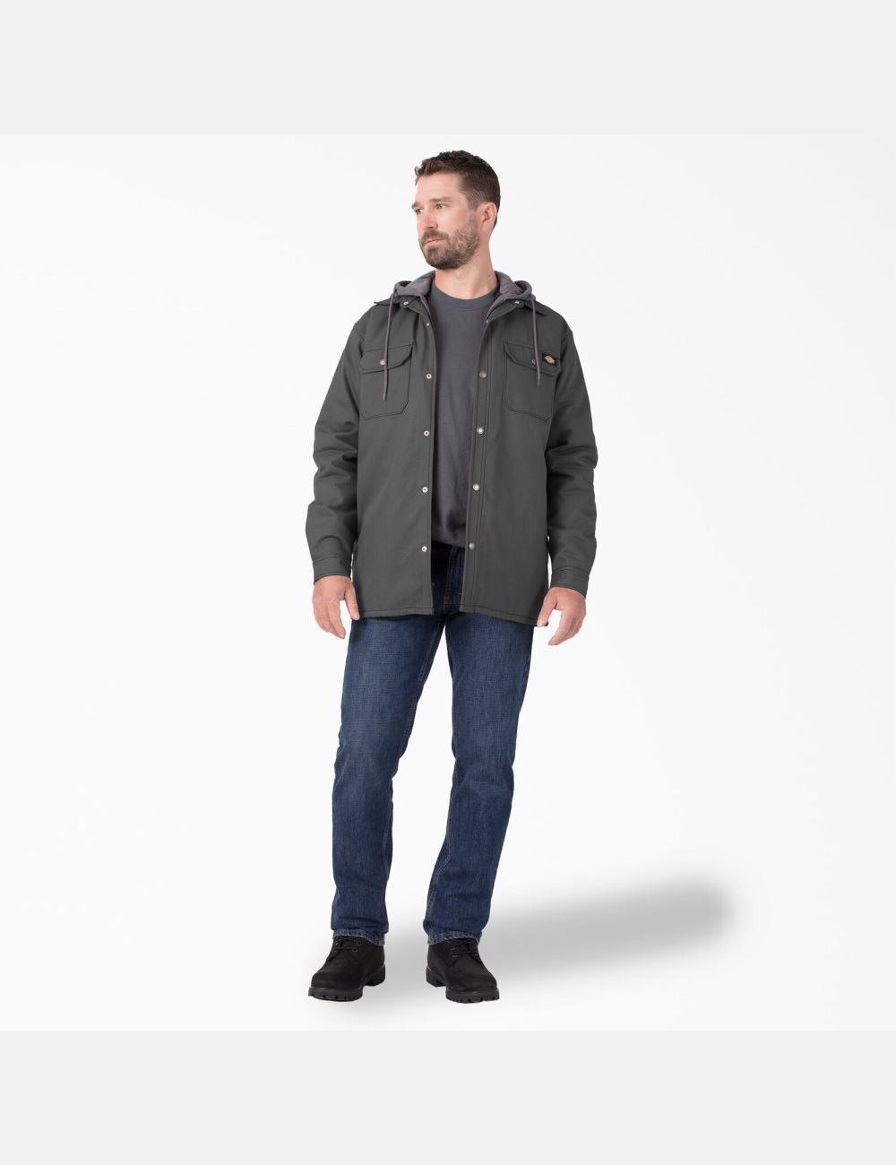 Slate Gray Dickies Hydroshield Duck Hooded Coats & Jackets | 536NFHLXC