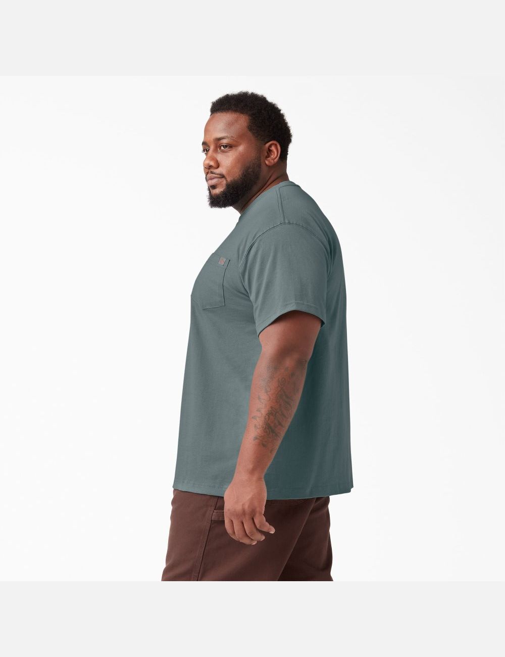 Smoke Blue Dickies Short Sleeve Heavyweight T-Shirts | 467QOJVGY