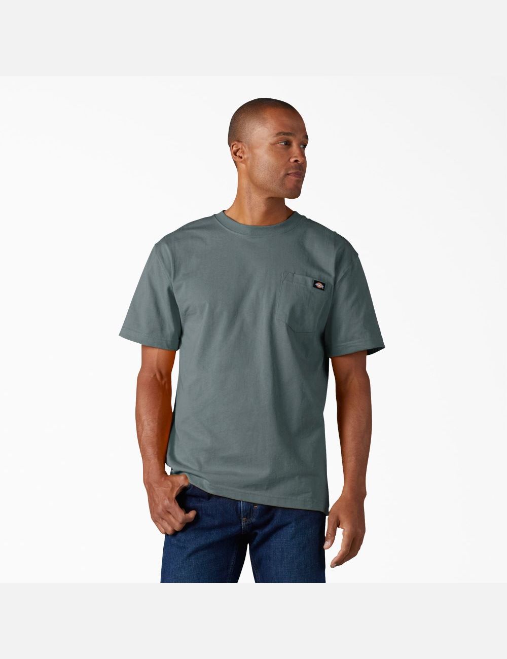 Smoke Blue Dickies Short Sleeve Heavyweight T-Shirts | 467QOJVGY