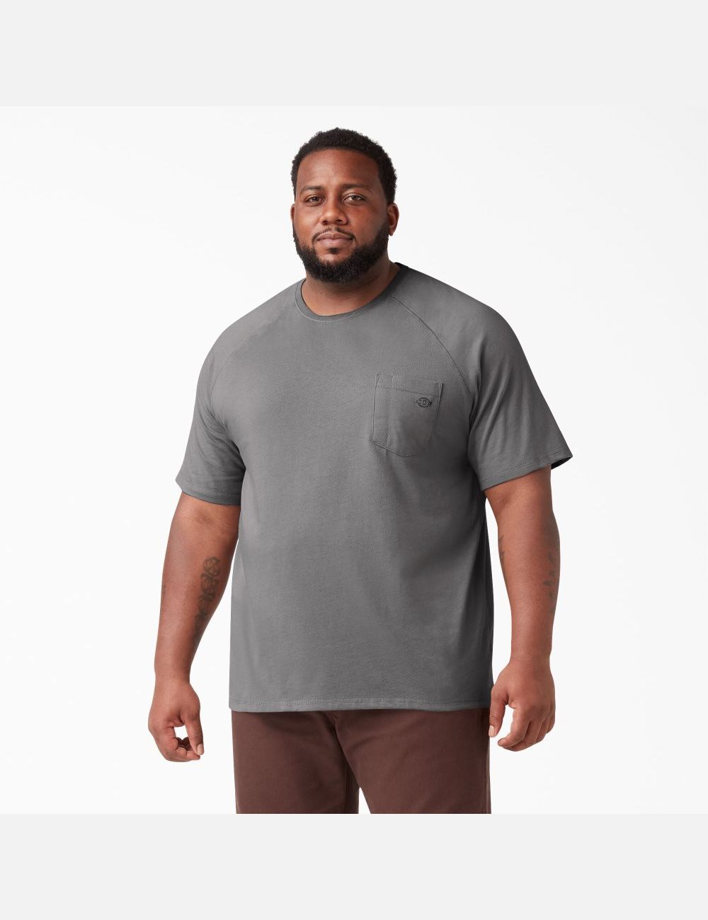 Smoke Gray Dickies Cooling Short Sleeve Shirts | 217GRJEFY