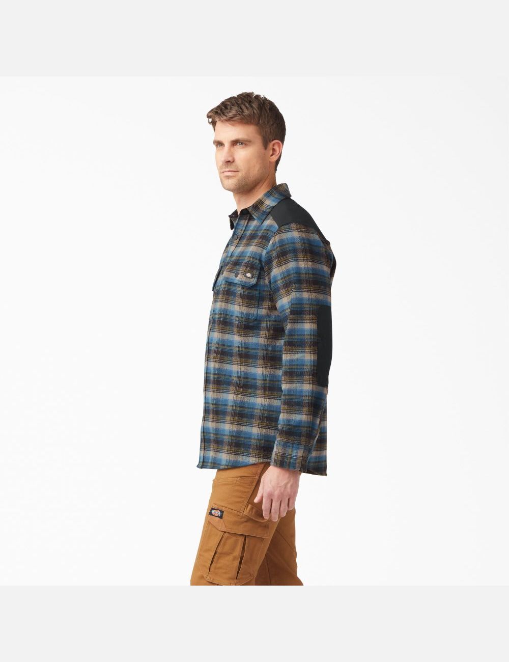 Southern Fall Plaid Dickies Heavyweight Brawny Flannel Shirt Button Up | 153RXAWGT