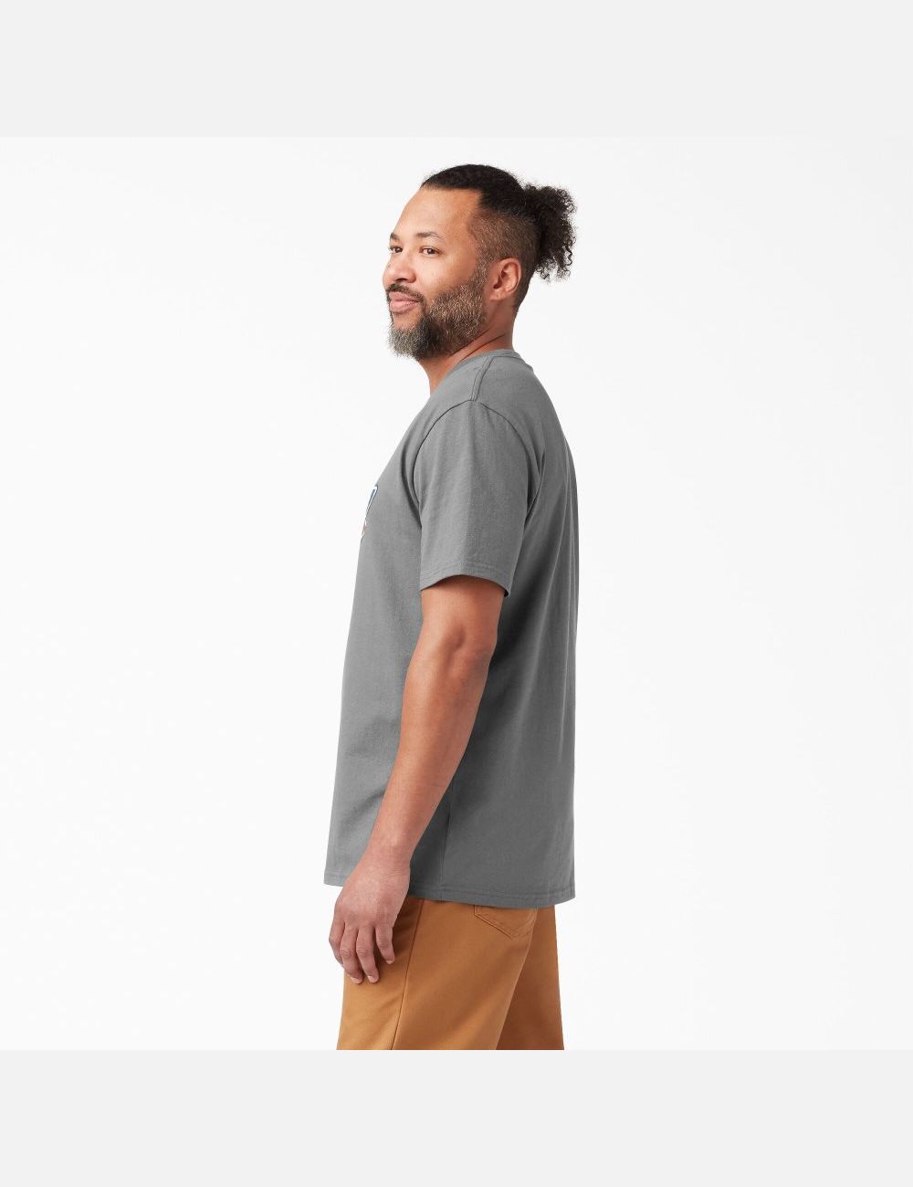 Stone Gray Dickies Logo Graphic T-Shirts | 186EZKDGC