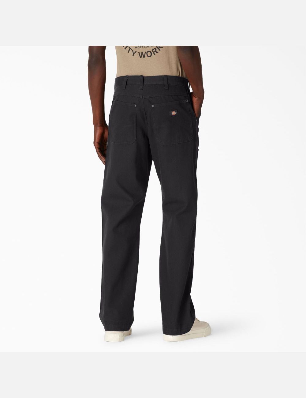 Stonewashed Black Dickies Duck Front Double Knee Pants | 385NHWURF