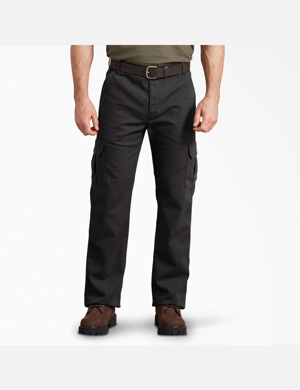 Stonewashed Black Dickies Regular Duck Cargo Pants | 015UMSKXC