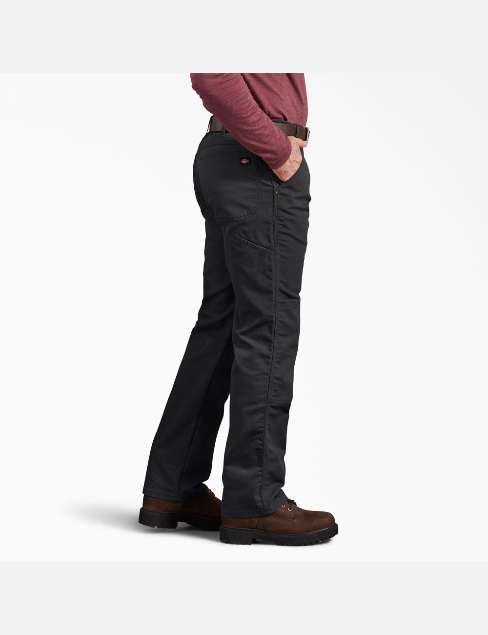 Stonewashed Black Dickies Regular Duck Double Knee Pants | 910SZCPJD