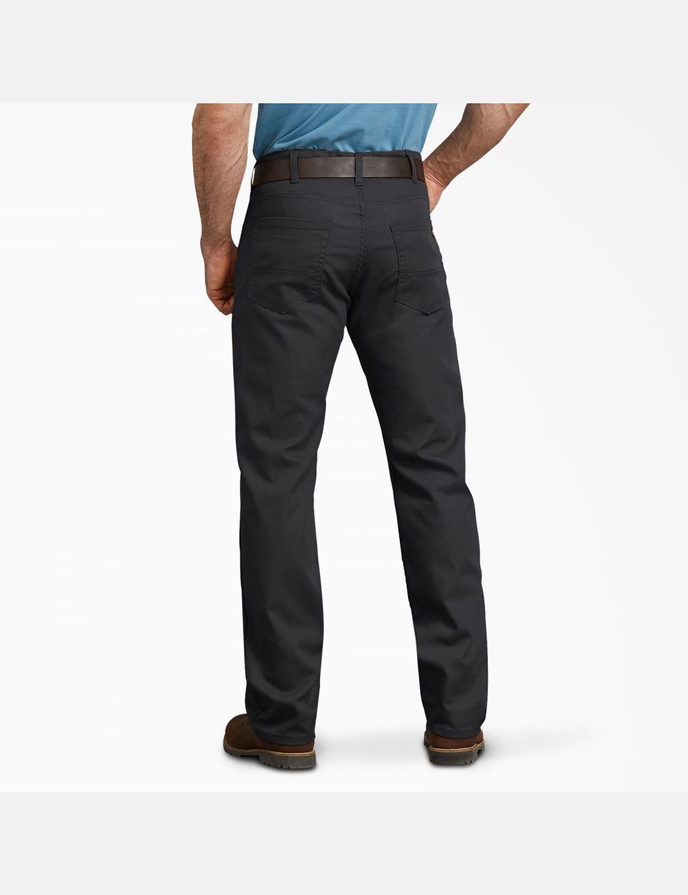 Stonewashed Black Dickies Regular Fit Straight Leg Duck Work Pants | 581GEYARX