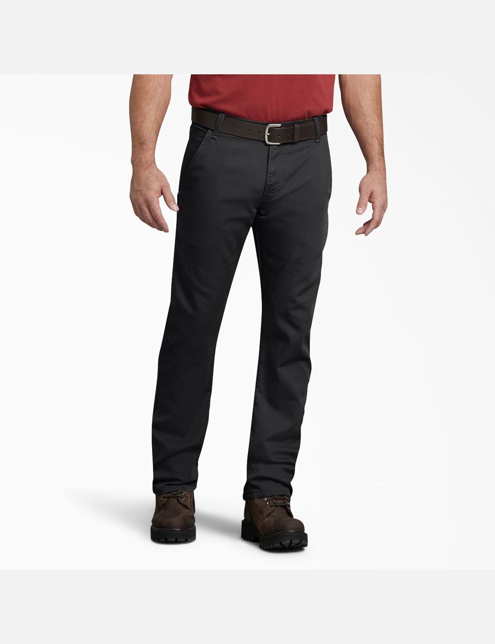 Stonewashed Black Dickies Regular Straight Leg Duck Carpenter Pants | 214YFNUKR