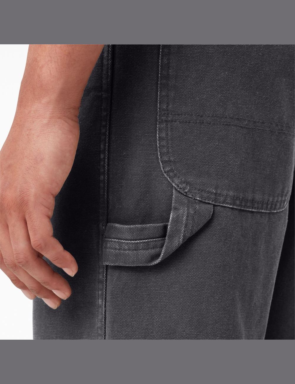 Stonewashed Black Dickies Stonewashed Duck Carpenter Pants | 281IVQAEO