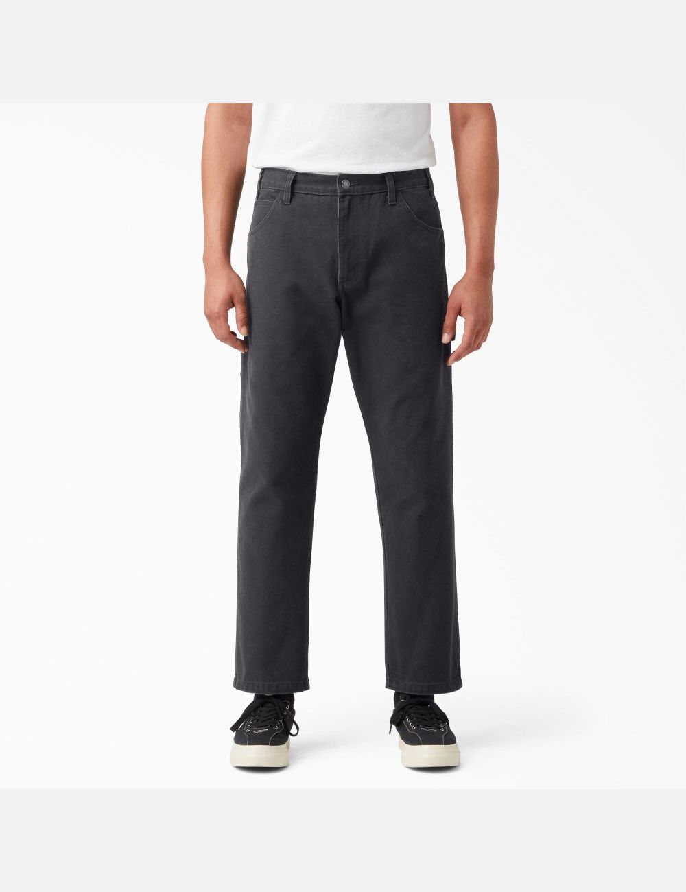 Stonewashed Black Dickies Stonewashed Duck Carpenter Pants | 281IVQAEO