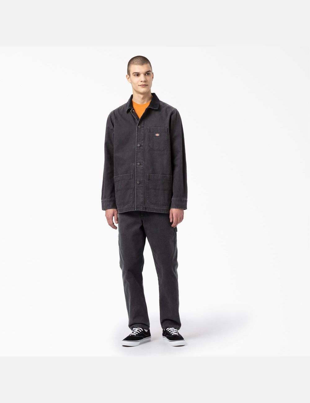 Stonewashed Black Dickies Stonewashed Duck Unlined Chore Coats & Jackets | 561RVKPOJ