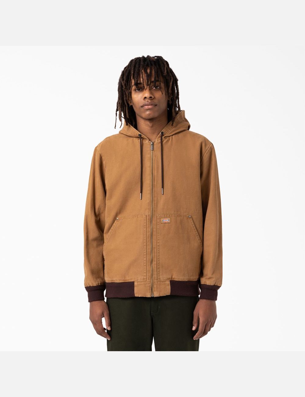 Stonewashed Brown Duck Dickies Duck Hooded Bomber Coats & Jackets | 750LZTJOH