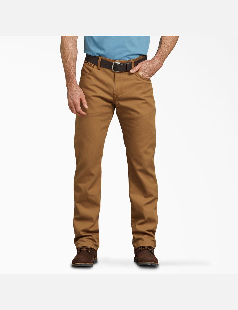 Stonewashed Brown Duck Dickies Regular Fit Straight Leg Duck Work Pants | 958CLTFMQ