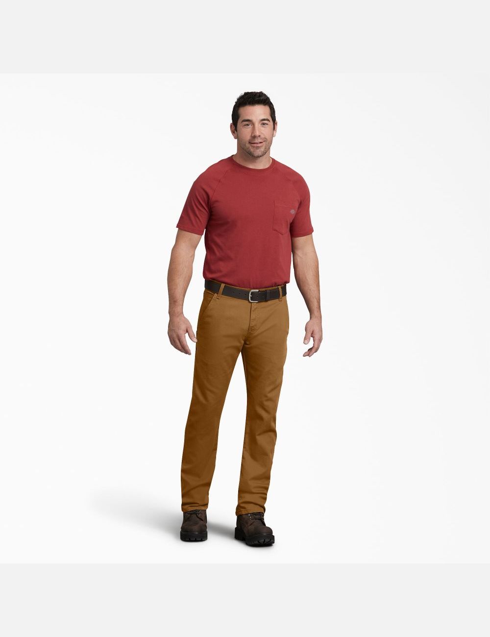 Stonewashed Brown Duck Dickies Regular Straight Leg Duck Carpenter Pants | 286IQEOAB