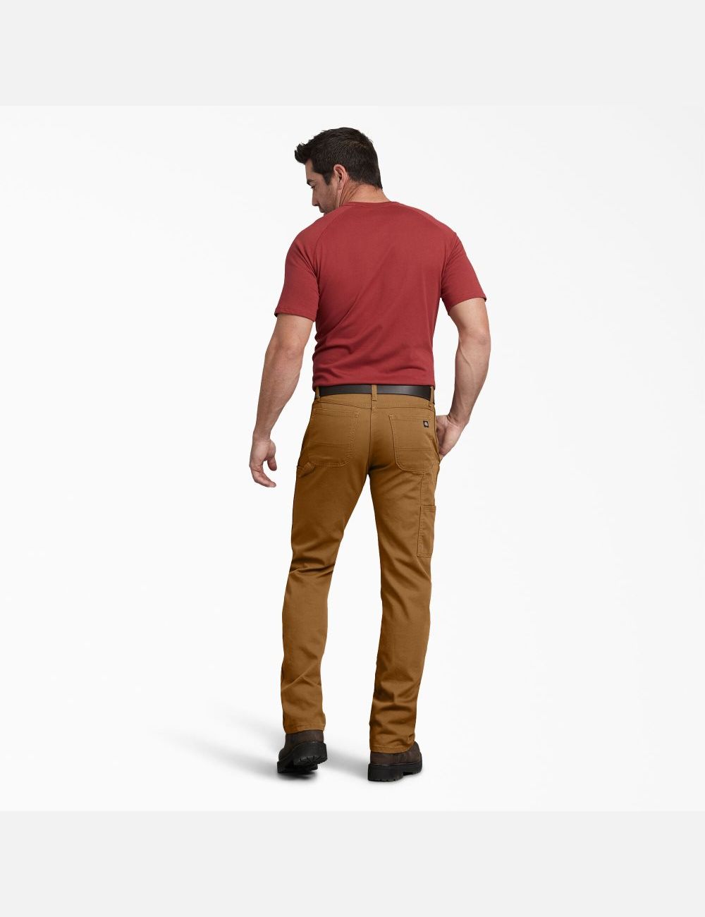 Stonewashed Brown Duck Dickies Regular Straight Leg Duck Carpenter Pants | 286IQEOAB