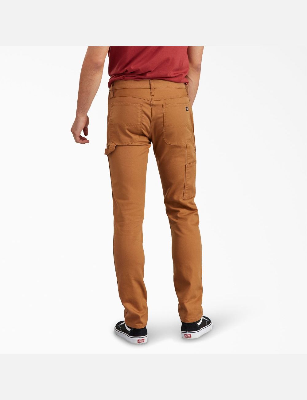 Stonewashed Brown Duck Dickies Slim Tapered Leg Duck Carpenter Pants | 659EHTQKL