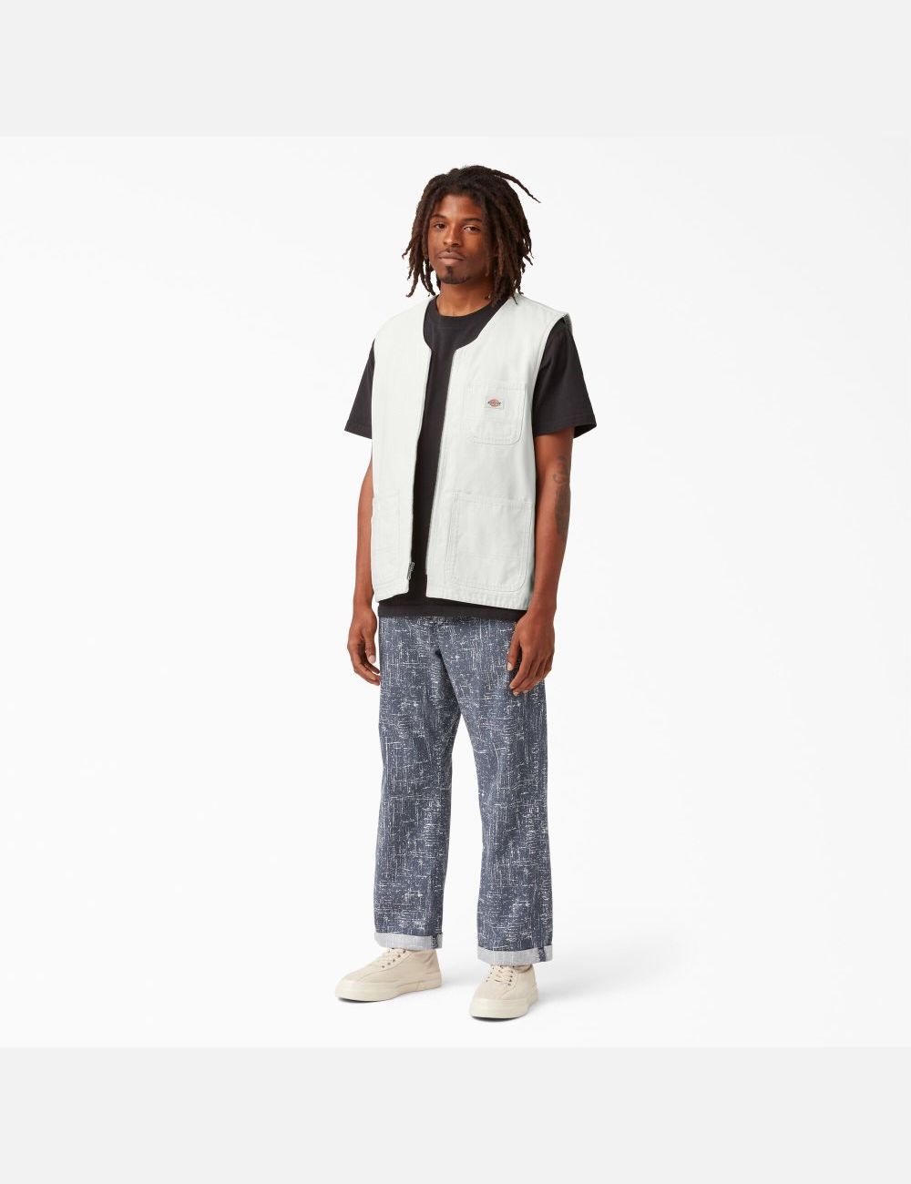 Stonewashed Cloud Dickies Stonewashed Duck Vests | 230DQGPOY