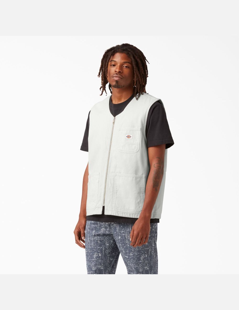 Stonewashed Cloud Dickies Stonewashed Duck Vests | 230DQGPOY