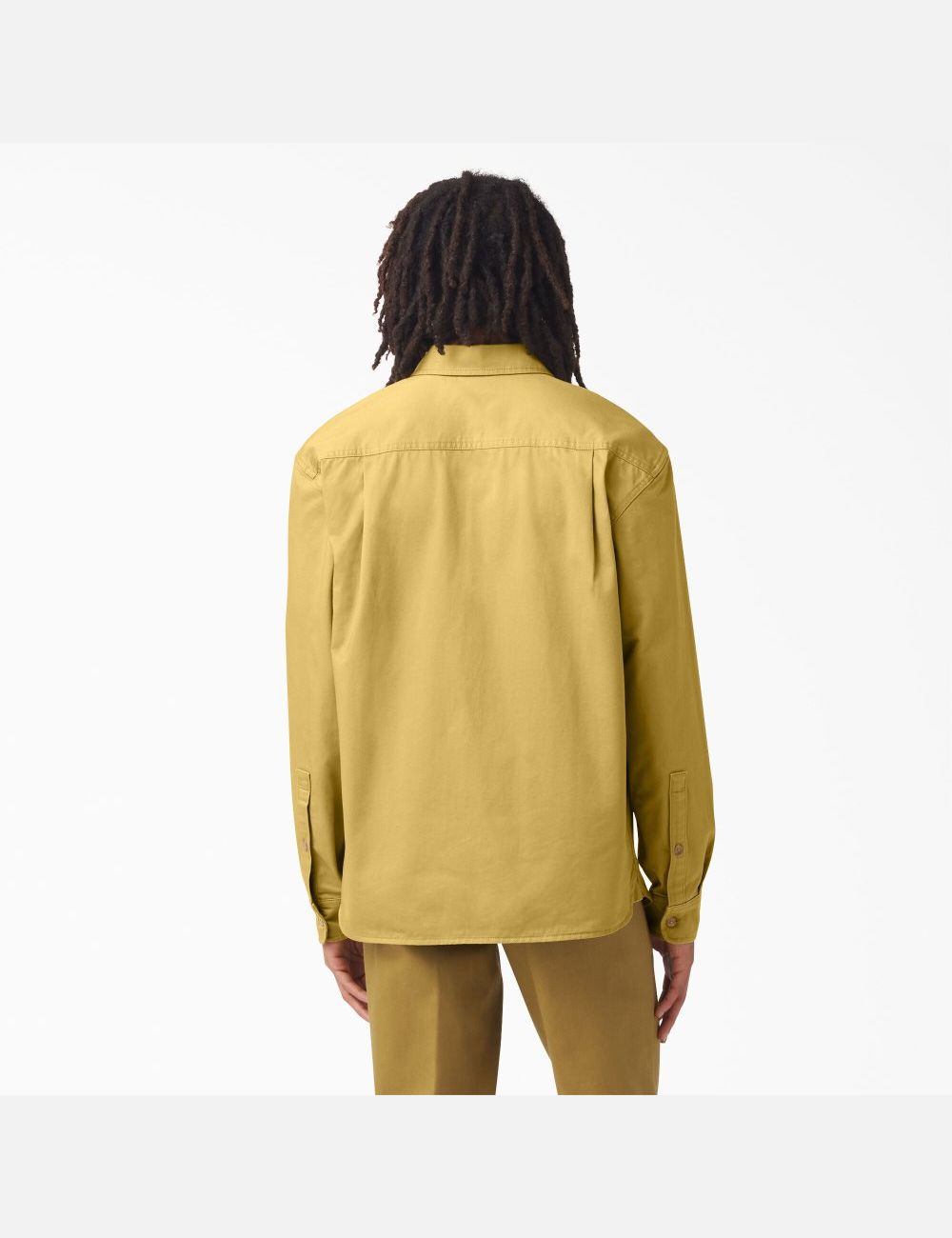 Stonewashed Dark Khaki Dickies 100 Year Sateen Long Sleeve Work Shirts | 078FAGOIB