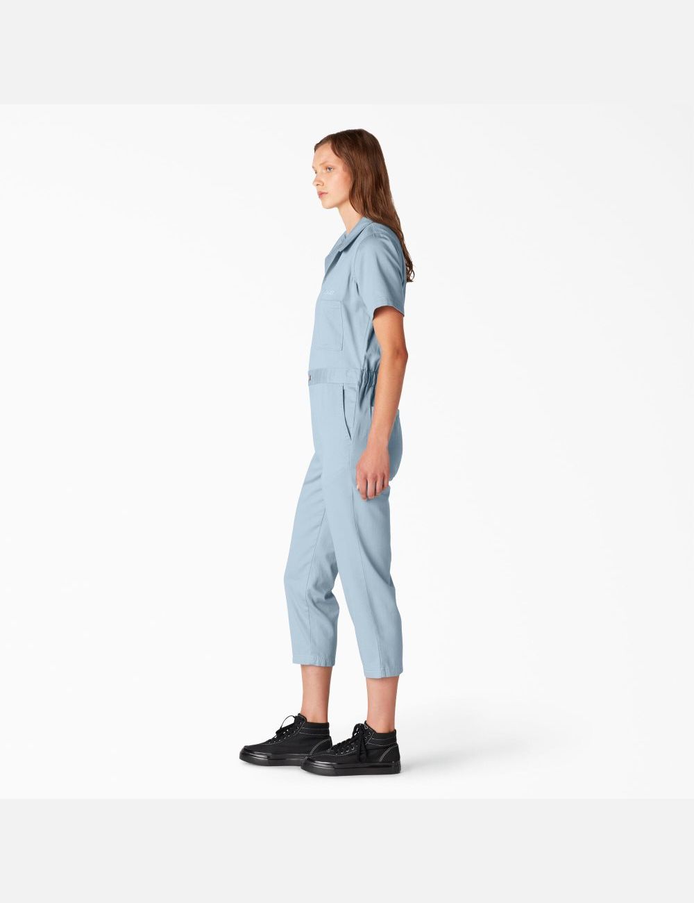 Stonewashed Fog Blue Dickies Reworked Cropped Coveralls | 583YMCVLT