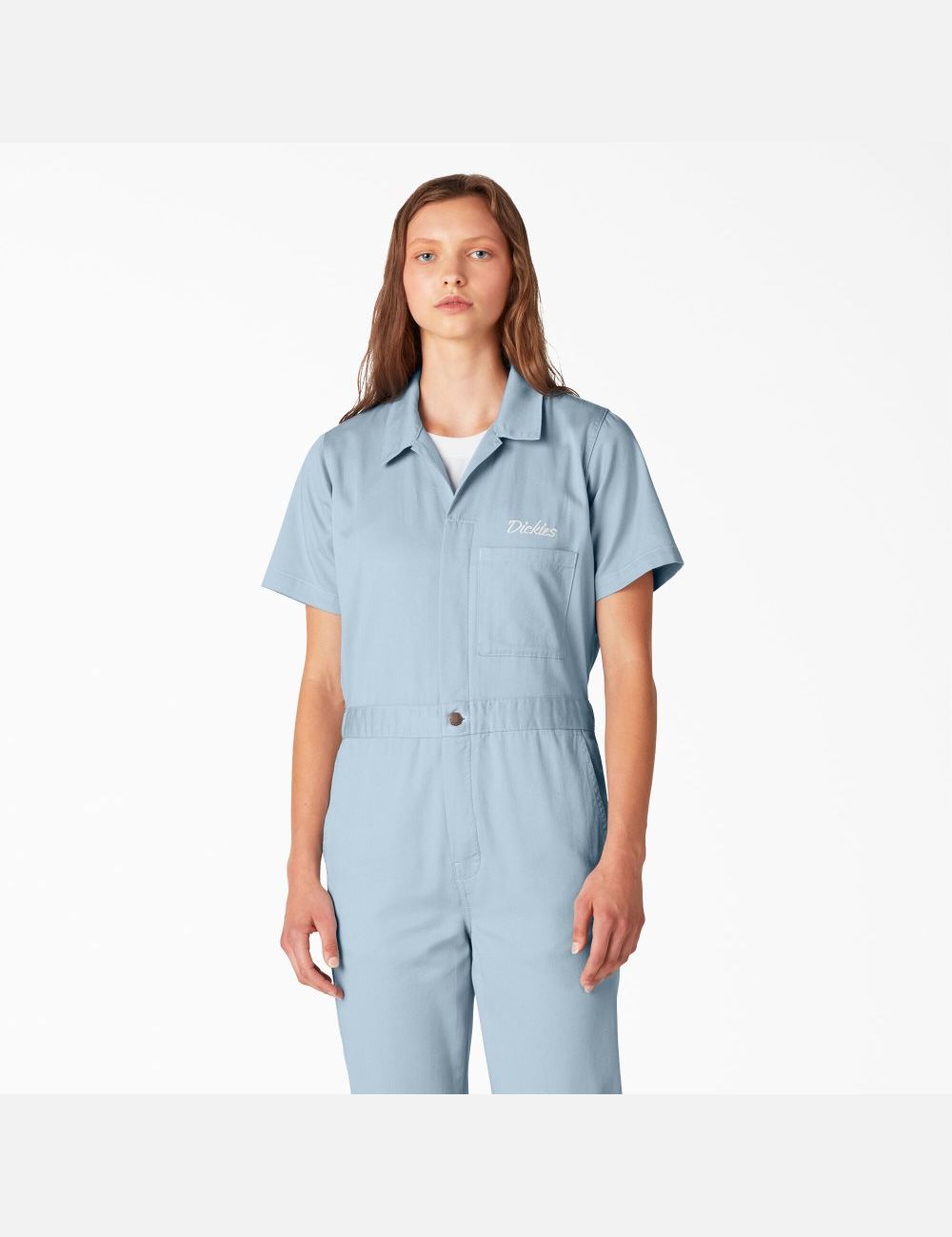 Stonewashed Fog Blue Dickies Reworked Cropped Coveralls | 583YMCVLT