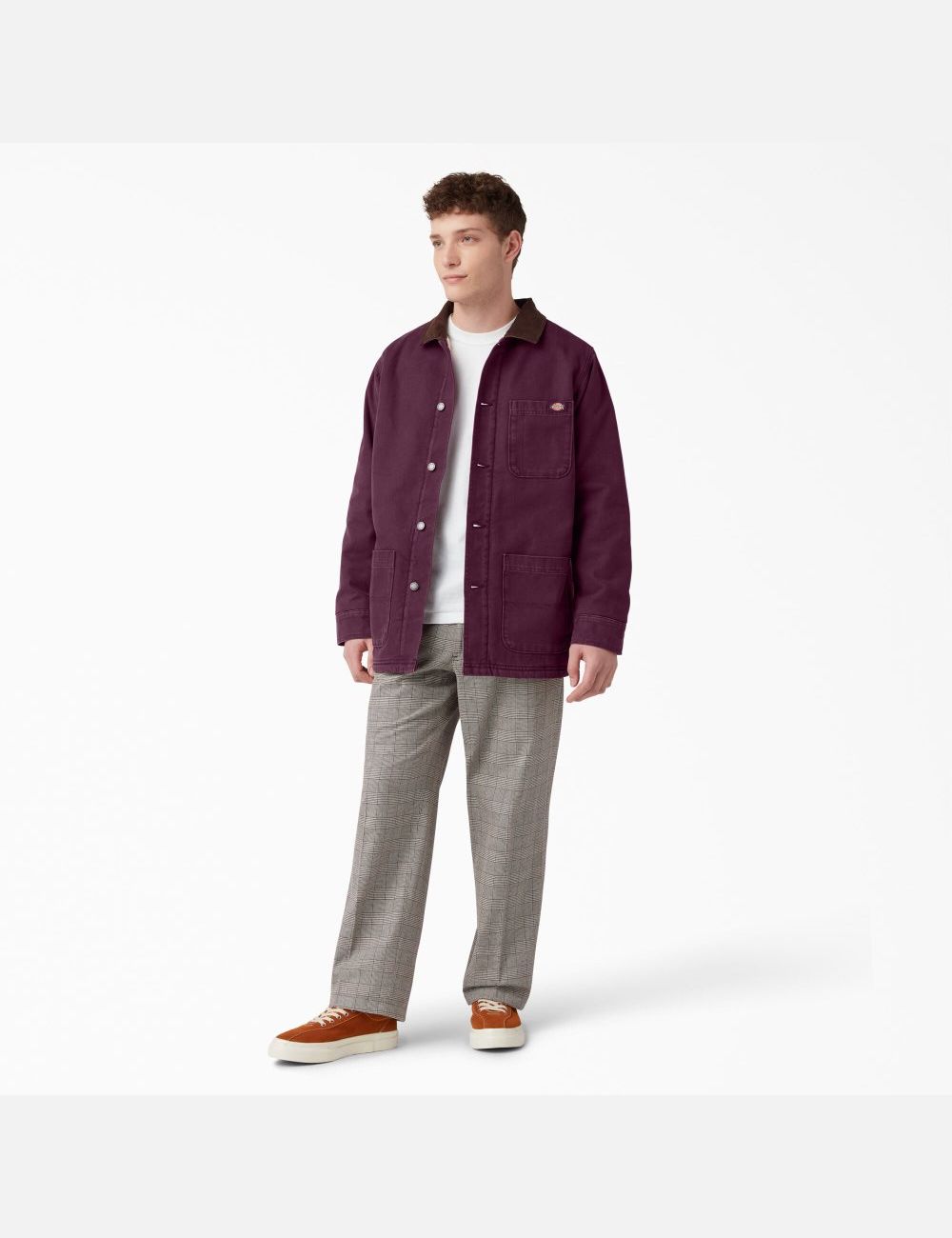 Stonewashed Grape Wine Dickies Stonewashed Duck Lined Chore Coats & Jackets | 927LOAIUB