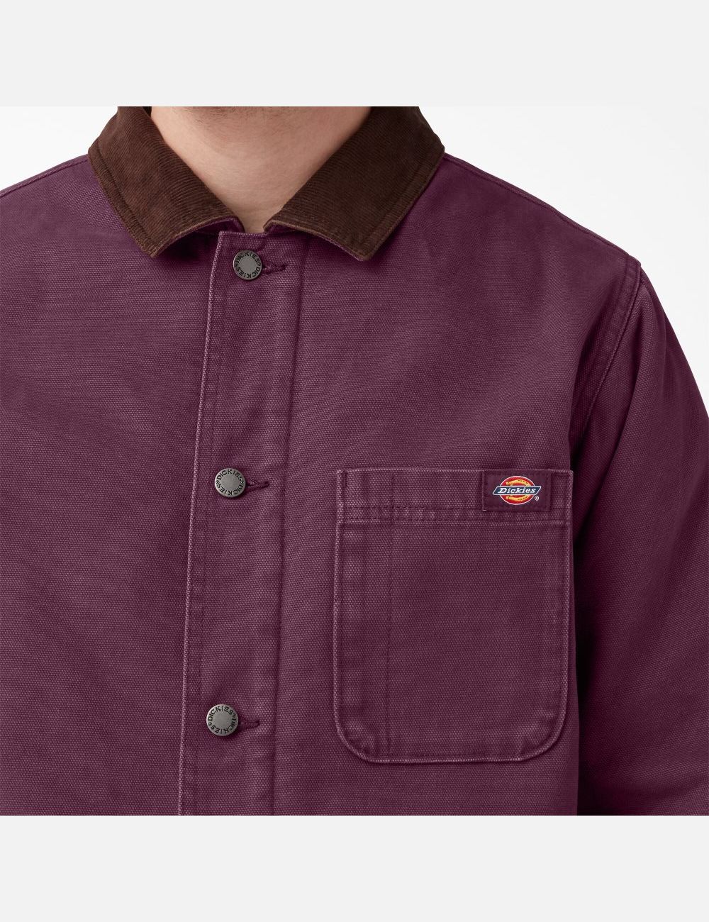 Stonewashed Grape Wine Dickies Stonewashed Duck Lined Chore Coats & Jackets | 927LOAIUB