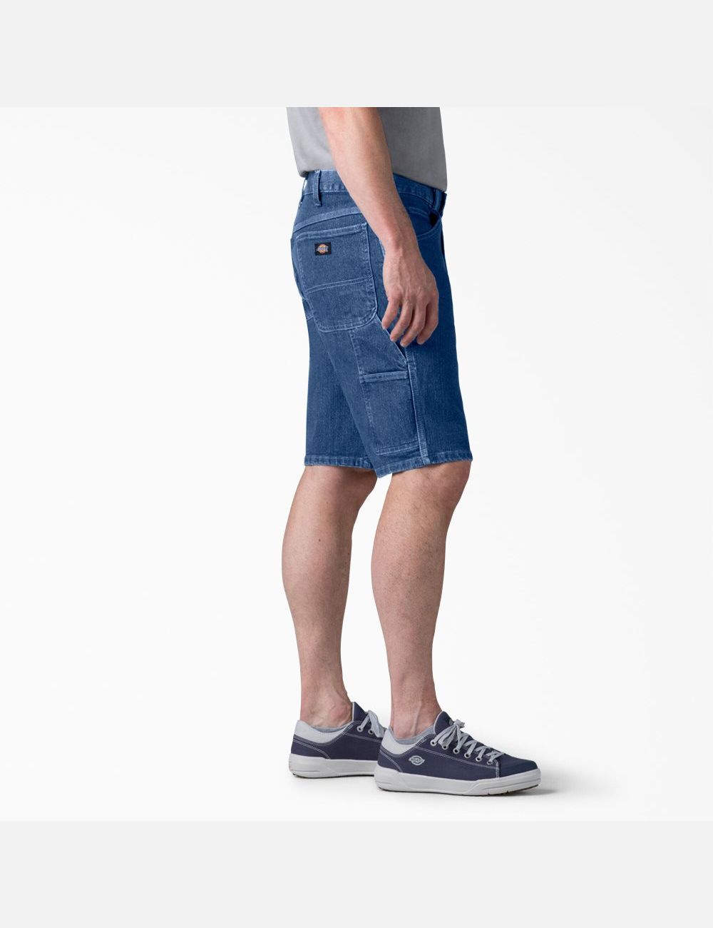 Stonewashed Indigo Blue Dickies Active Waist Denim Shorts | 297TAKVUL