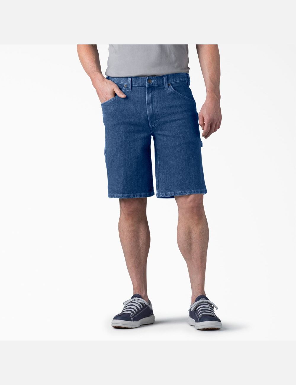 Stonewashed Indigo Blue Dickies Active Waist Denim Shorts | 297TAKVUL