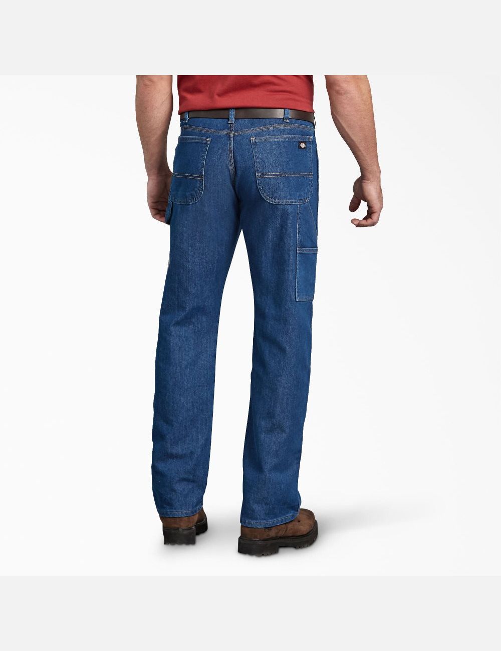 Stonewashed Indigo Blue Dickies Relaxed Fit Carpenter Jeans | 287DYXBWH