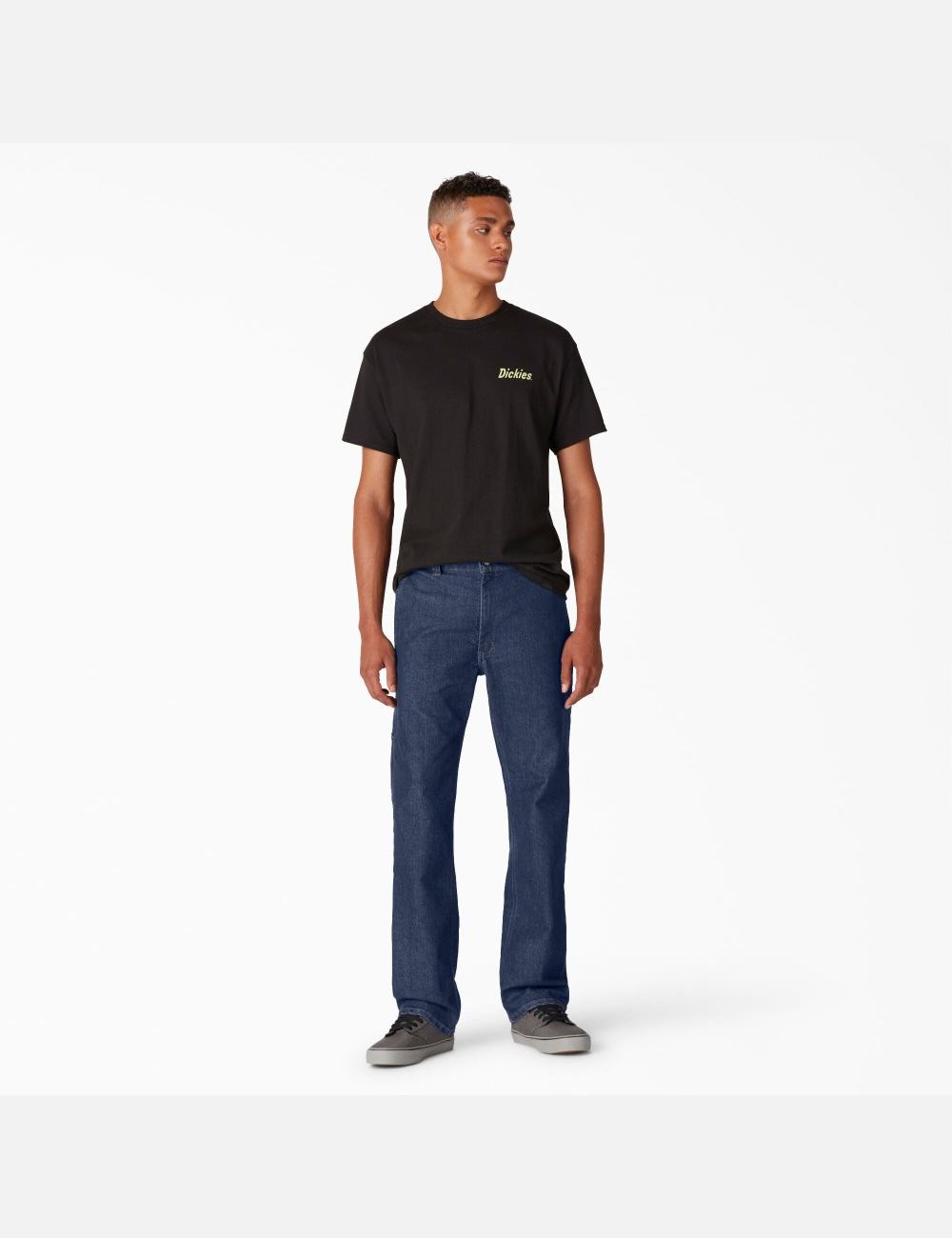 Stonewashed Indigo Blue Dickies Skateboarding Utility Jeans | 420HTJGUF