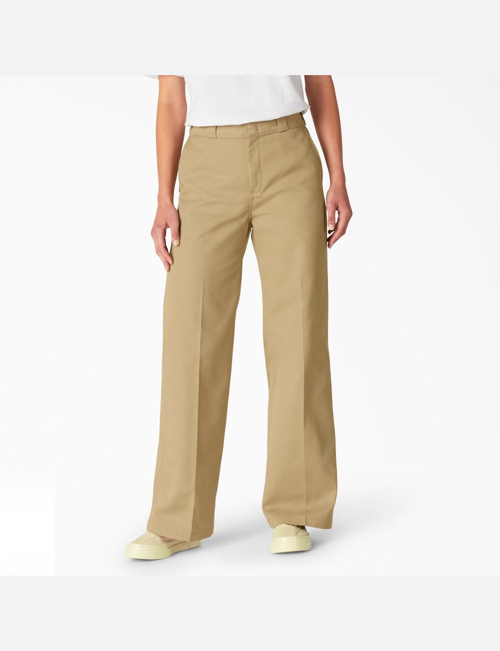 Stonewashed Khaki Dickies Stonewashed Wide Leg Pants | 430NSJYEZ