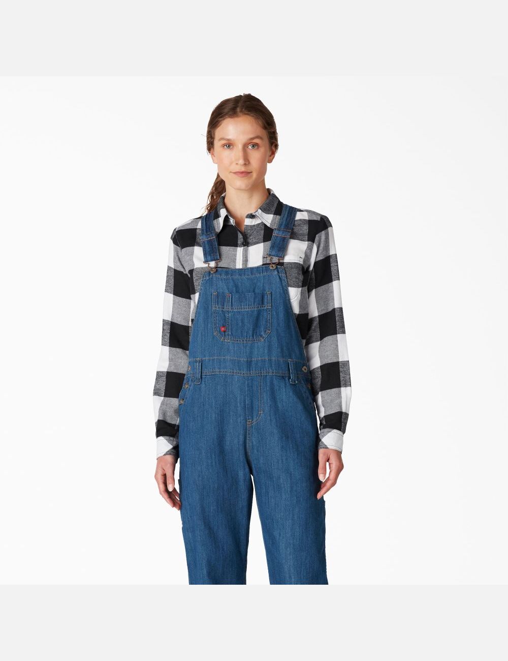 Stonewashed Medium Blue Dickies Relaxed Fit Bib Overalls | 568NTVJAI