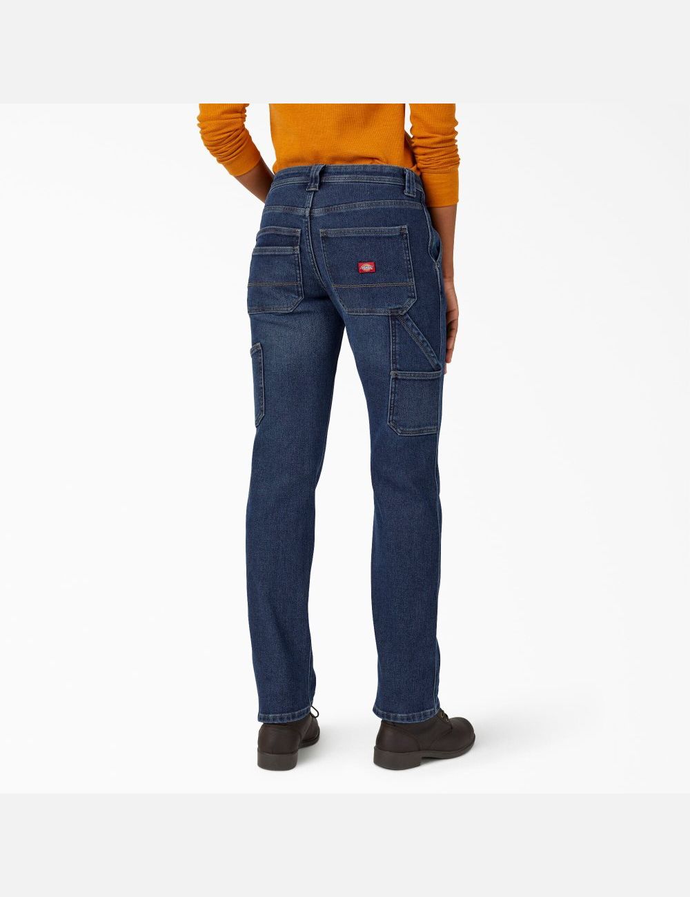 Stonewashed Medium Blue Dickies Warming Denim Carpenter Jeans | 639MHUKFO