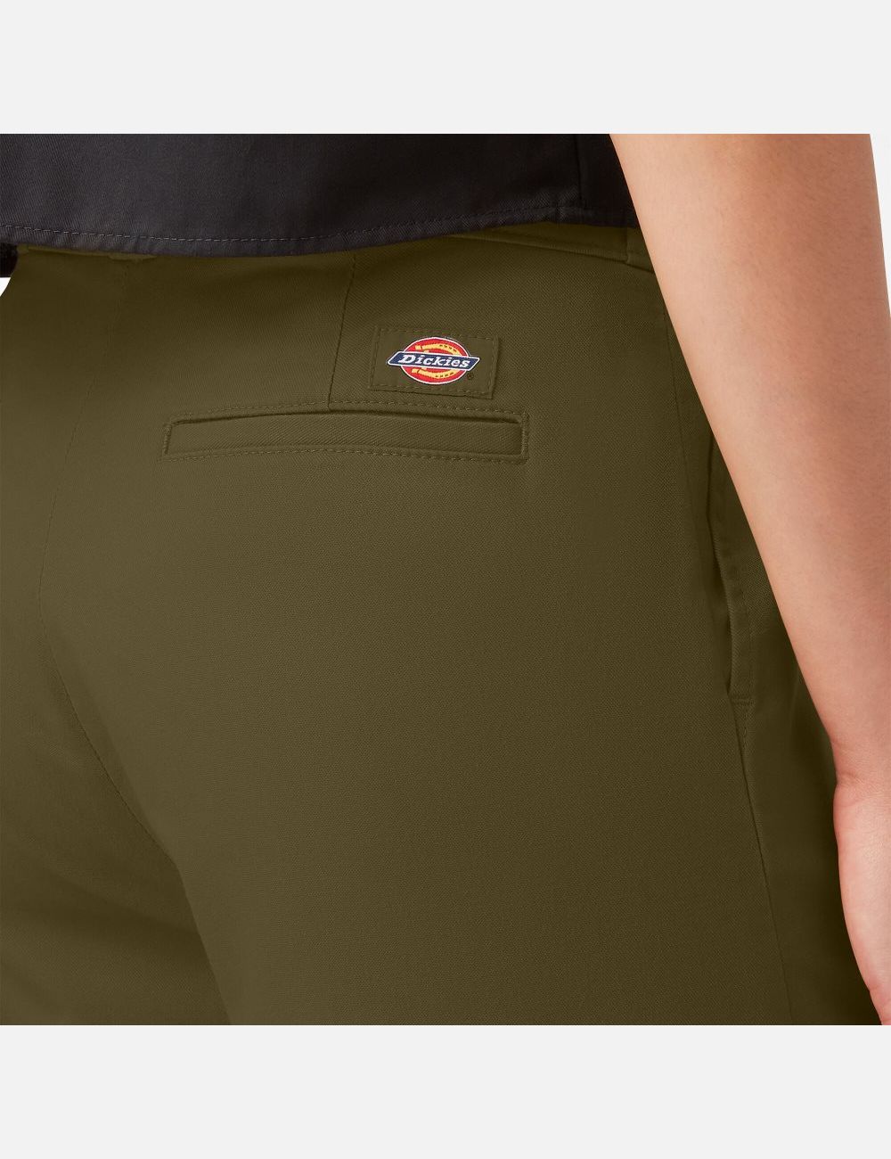 Stonewashed Military Green Dickies Twill Crop Cargo Pants | 702FYSRHW