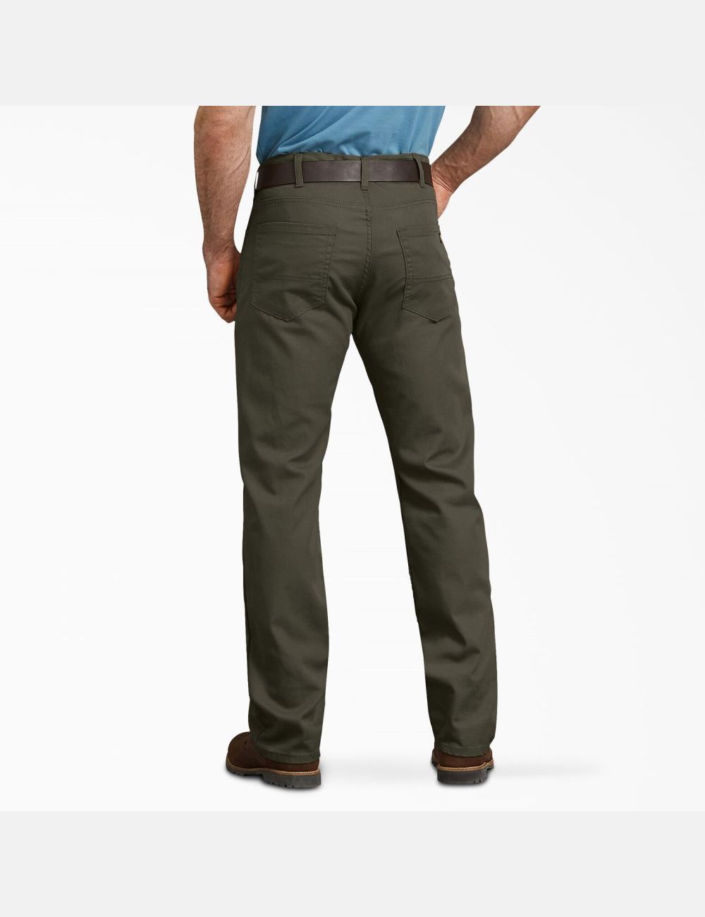 Stonewashed Moss Green Dickies Regular Fit Straight Leg Duck Work Pants | 631PKMTBY