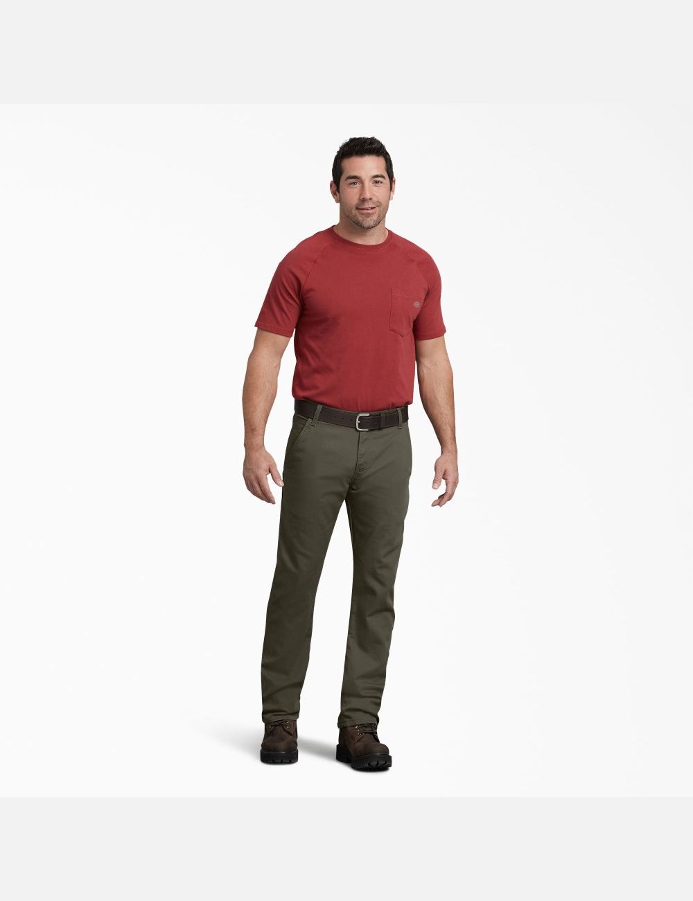 Stonewashed Moss Green Dickies Regular Straight Leg Duck Carpenter Pants | 235ABOPXF