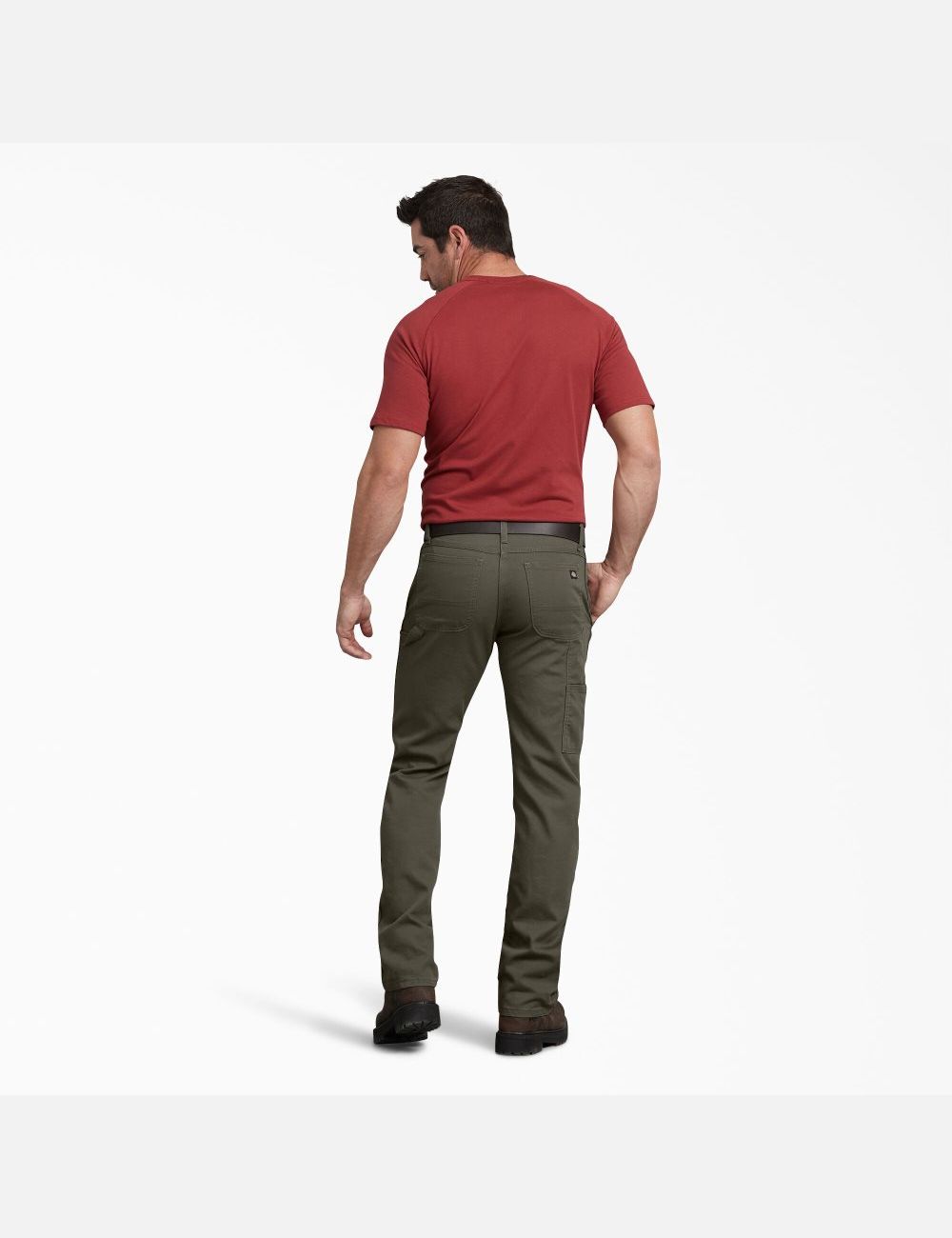 Stonewashed Moss Green Dickies Regular Straight Leg Duck Carpenter Pants | 235ABOPXF