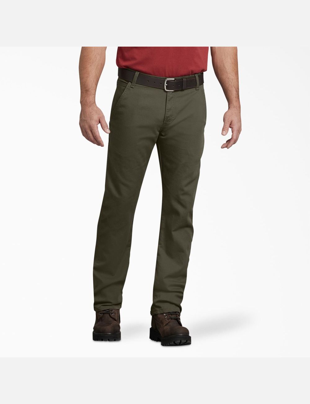 Stonewashed Moss Green Dickies Regular Straight Leg Duck Carpenter Pants | 235ABOPXF