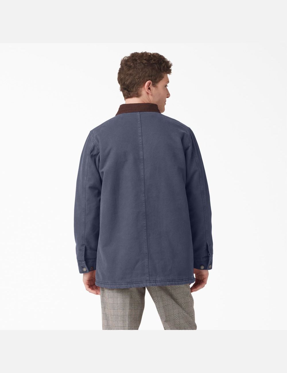 Stonewashed Navy Dickies Stonewashed Duck Lined Chore Coats & Jackets | 408YBGFVH