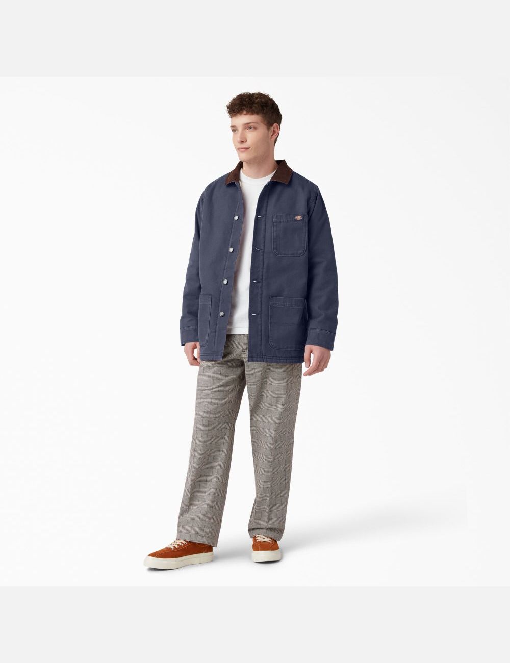 Stonewashed Navy Dickies Stonewashed Duck Lined Chore Coats & Jackets | 408YBGFVH