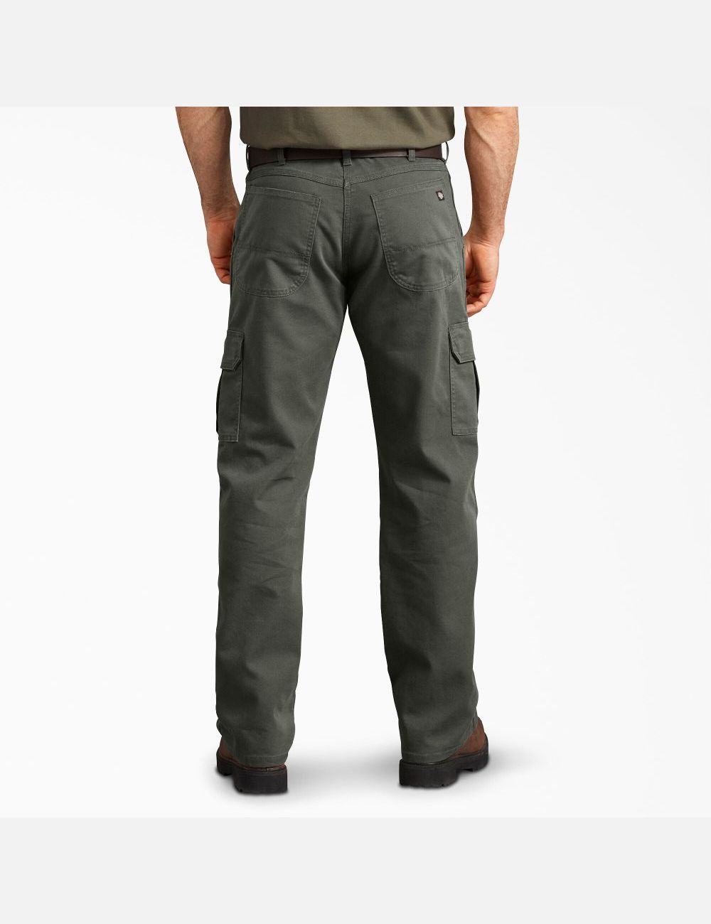 Stonewashed Olive Green Dickies Regular Duck Cargo Pants | 516BDFWRK