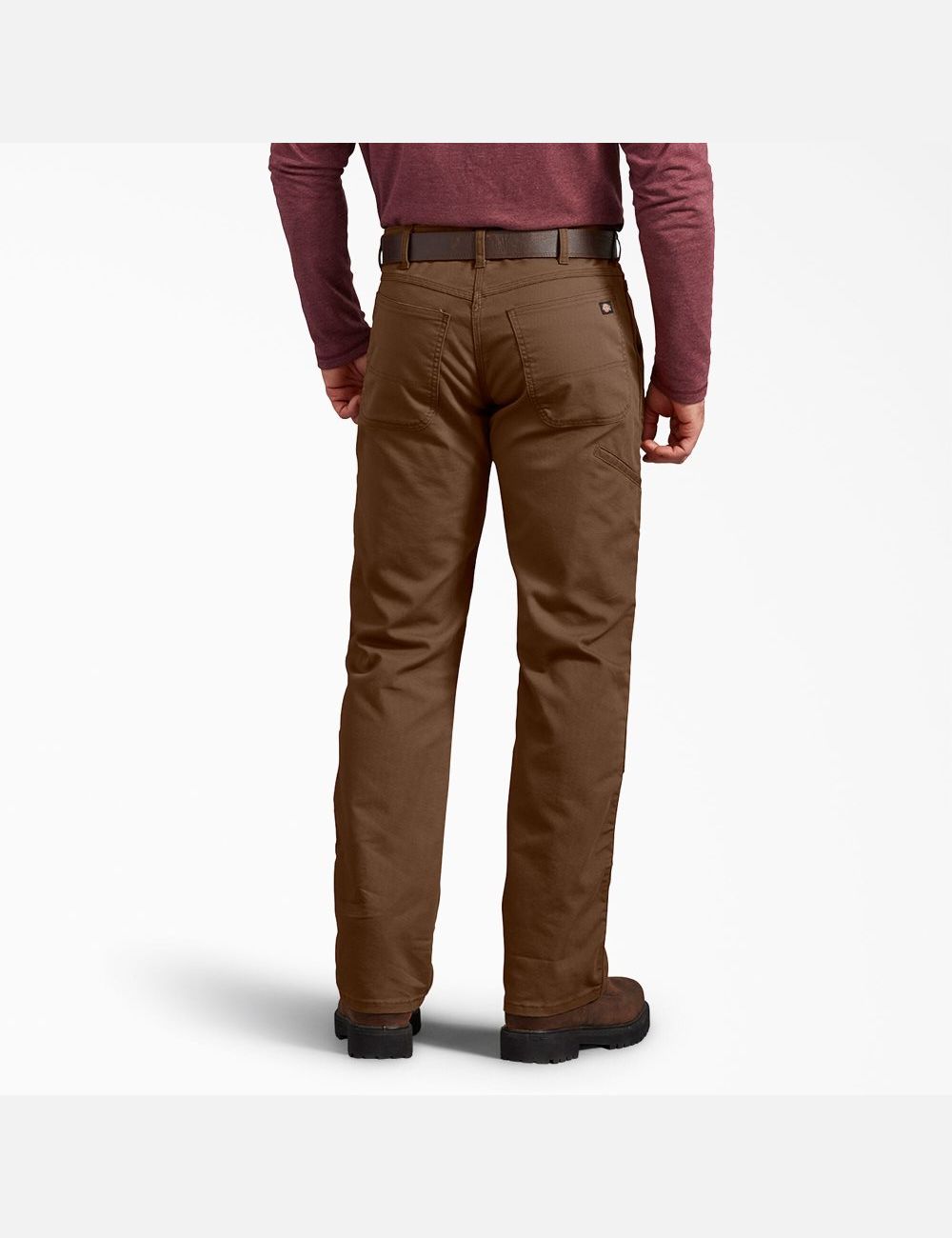 Stonewashed Timber Brown Dickies Regular Duck Double Knee Pants | 652ZQISGV