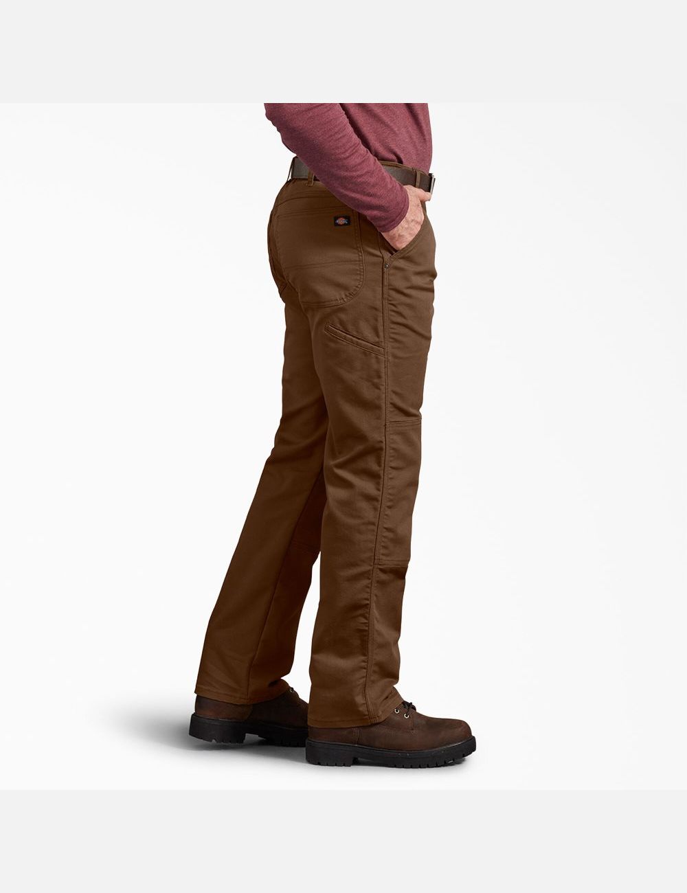 Stonewashed Timber Brown Dickies Regular Duck Double Knee Pants | 652ZQISGV