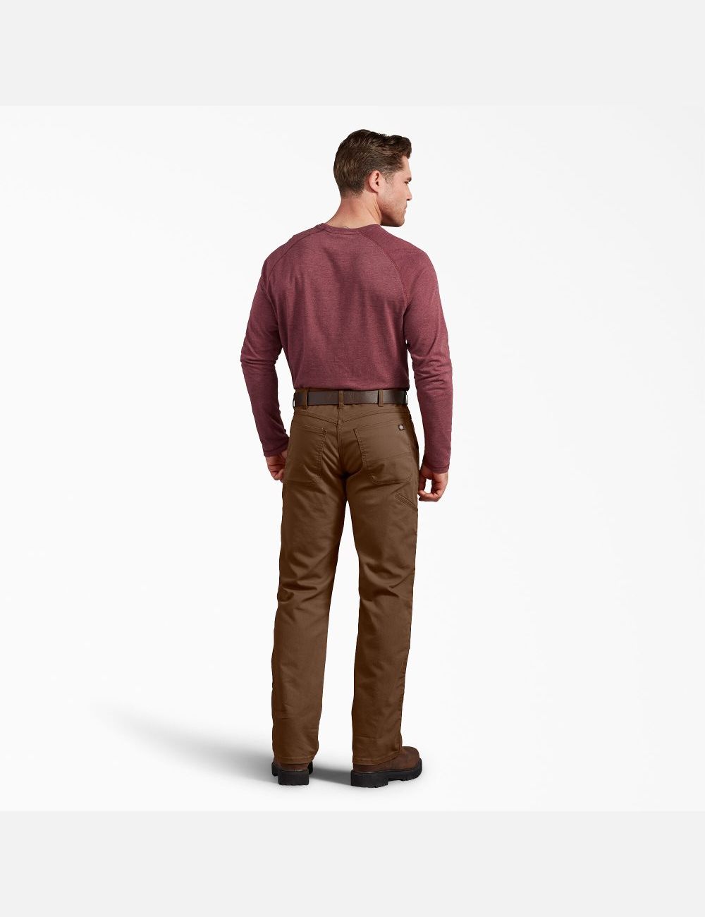 Stonewashed Timber Brown Dickies Regular Duck Double Knee Pants | 652ZQISGV