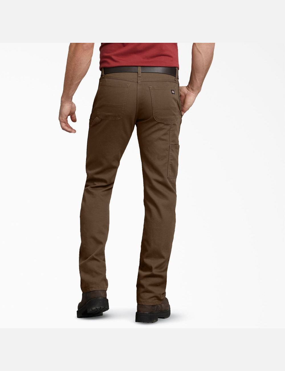 Stonewashed Timber Brown Dickies Regular Straight Leg Duck Carpenter Pants | 943AVNMFD